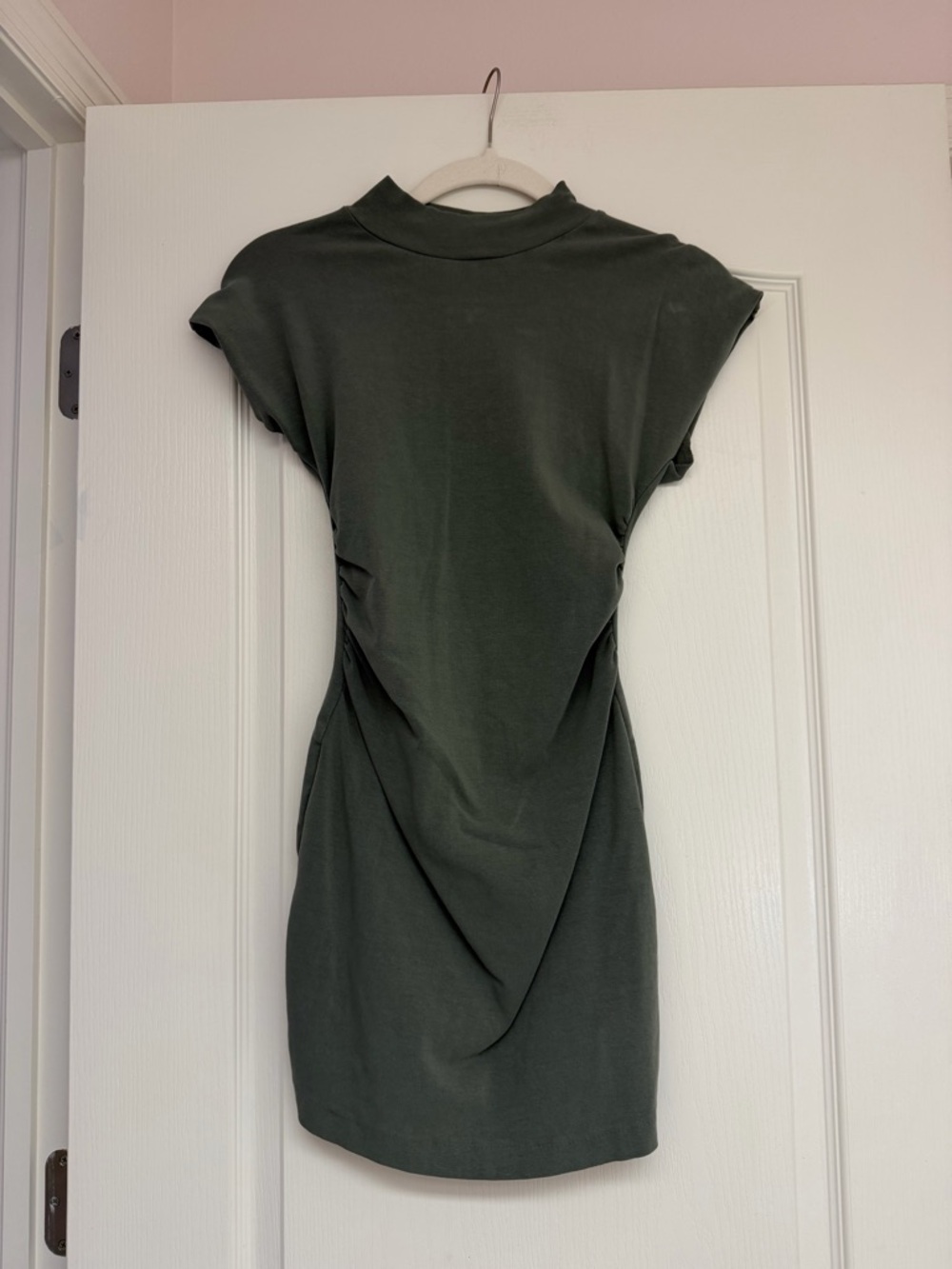 Zara Olive Green Mock Neck Mini Dress Size Small